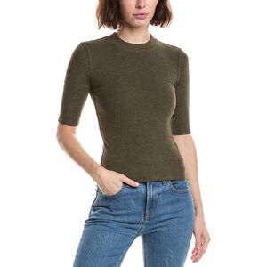 Frame Denim Womens  The Heather Rib Crew T-Shirt, Gray